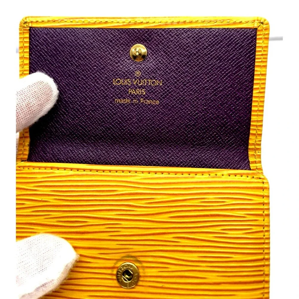 LOUIS VUITTON Portefeiulle Elise Yellow Epi Leather Credit Trifold Wallet France - Picture 8 of 13